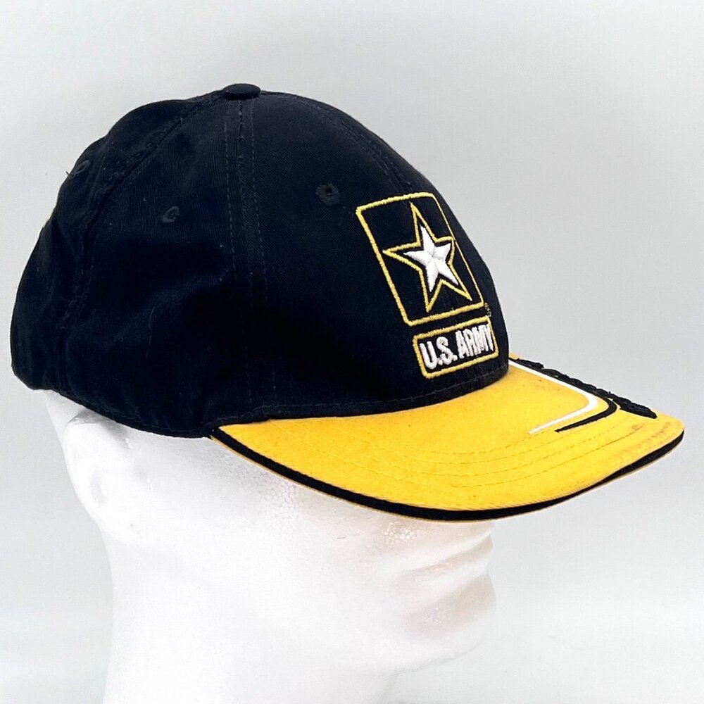 US Army Black & Yellow Baseball Cap Hat Army Strong Army Reserve Made in USA - Picture 9 of 12